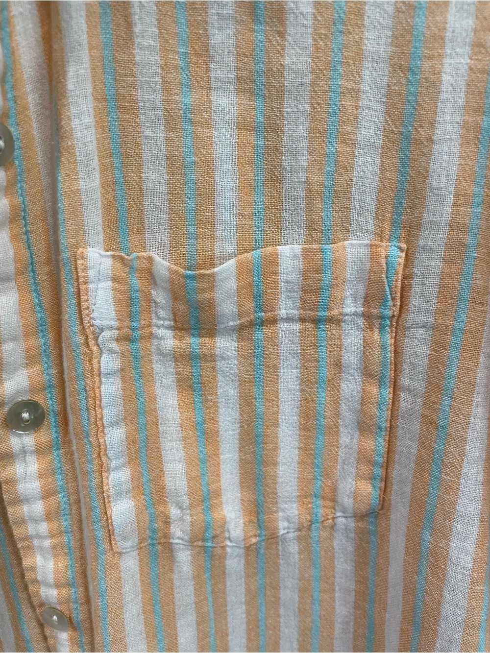Rails Clio Linen Blend Clementine Striped Shirt - Picture 8 of 10